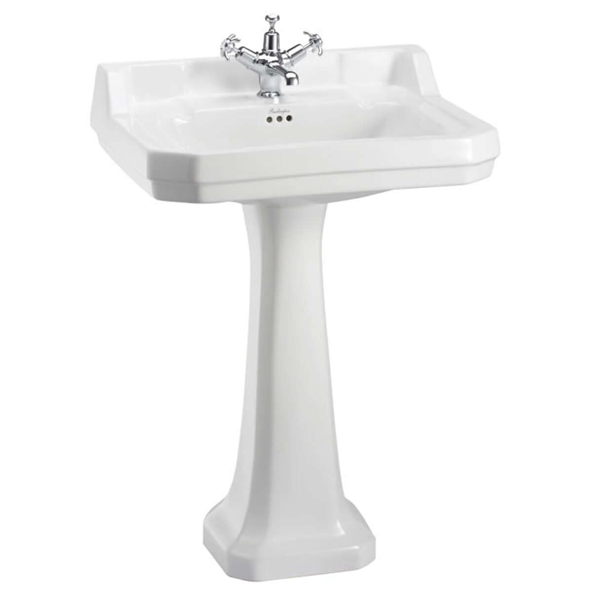 Burlington Edwardian White 610mm Basin & Standard Pedestal