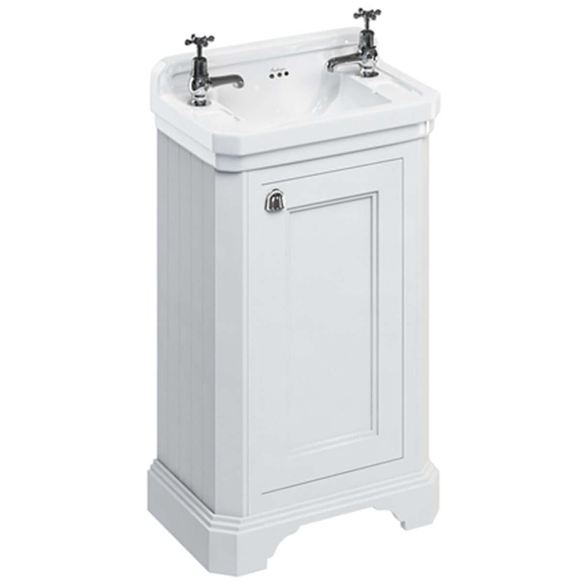 Burlington Edwardian Single Door Freestanding Vanity Unit with Cloakroom Basin