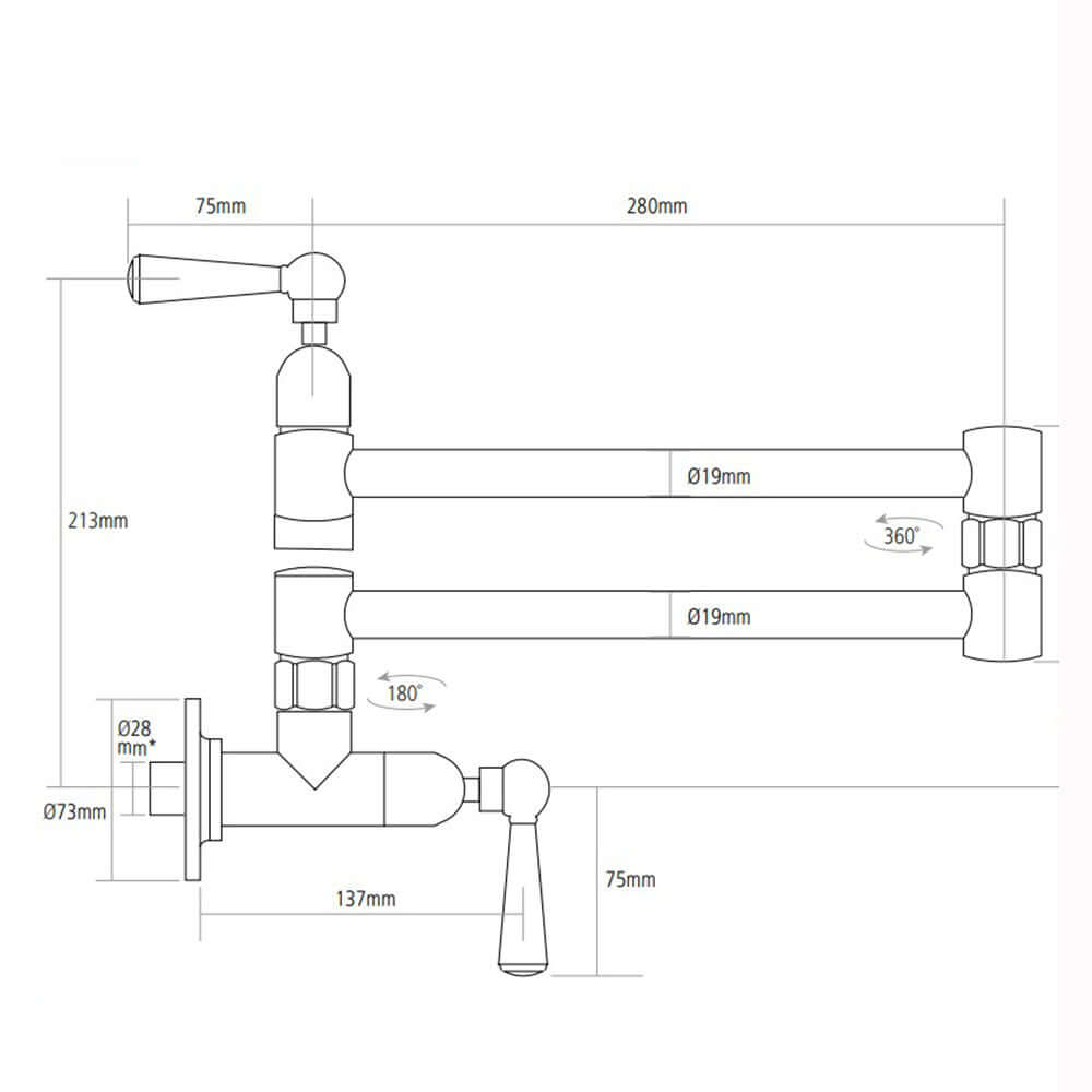 Caple Banwell Traditionalal Pot Filler Kitchen Tap