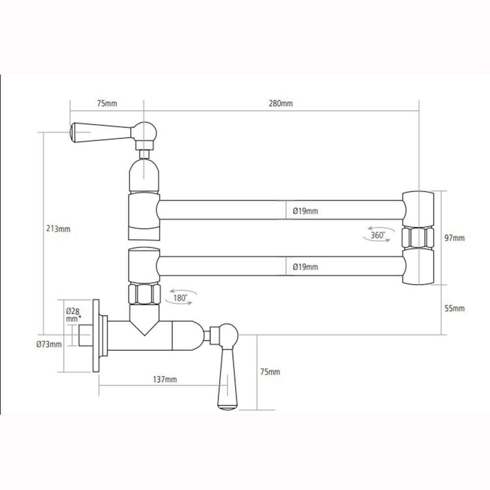 Caple Banwell Traditionalal Pot Filler Kitchen Tap