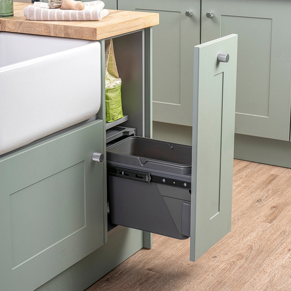 Caple Base Mounted 19L Single Kitchen Waste Bin for 300mm Cabinets