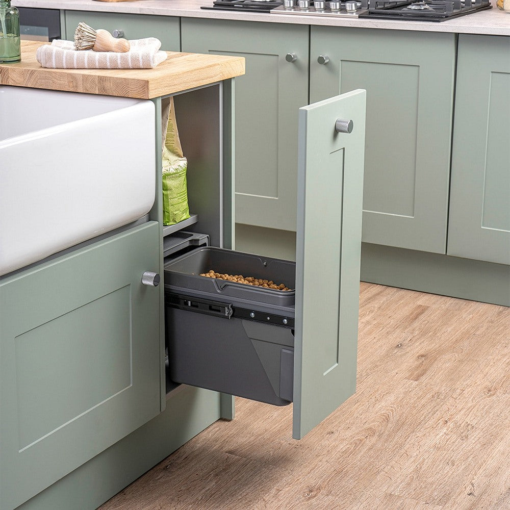 Caple Base Mounted 19L Single Kitchen Waste Bin for 300mm Cabinets