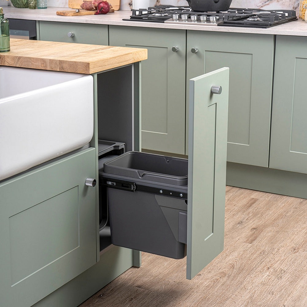 Caple Base Mounted 22L Single KItchen Waste Bin for 300mm Cabinets