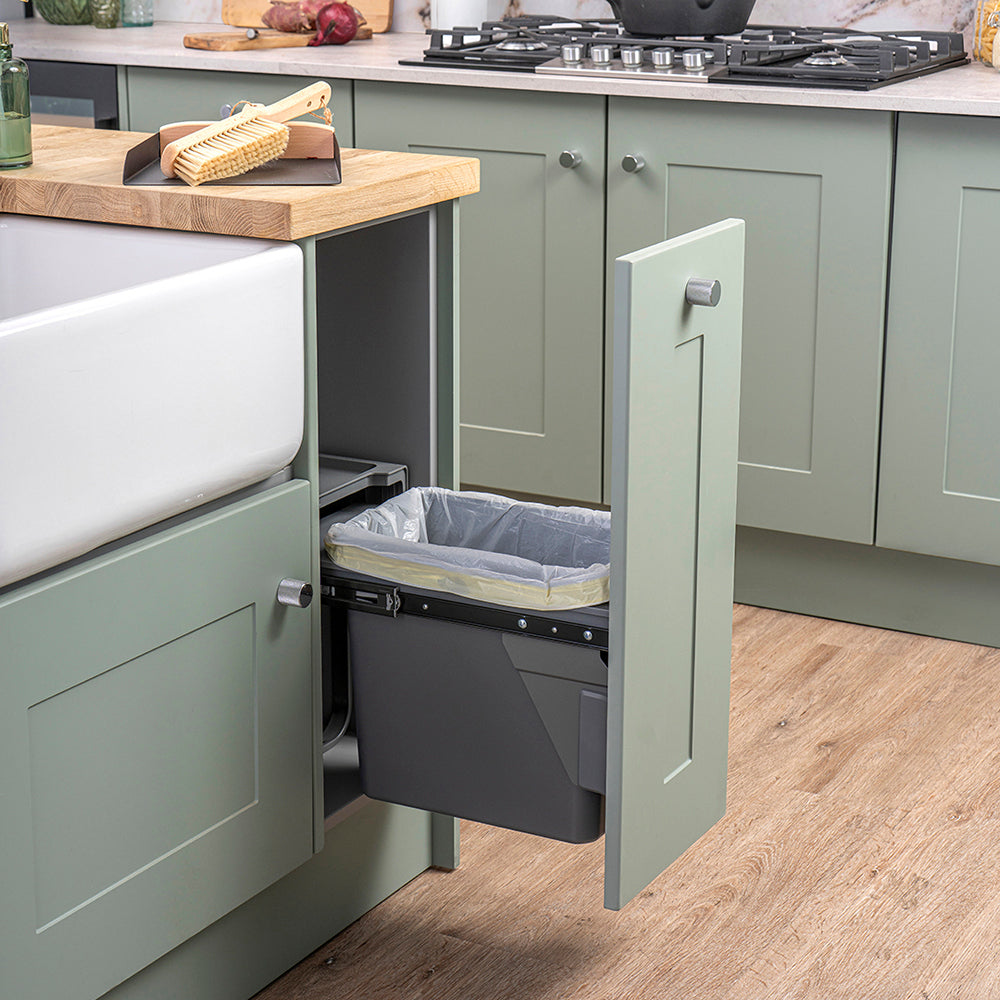 Caple Base Mounted 22L Single KItchen Waste Bin for 300mm Cabinets