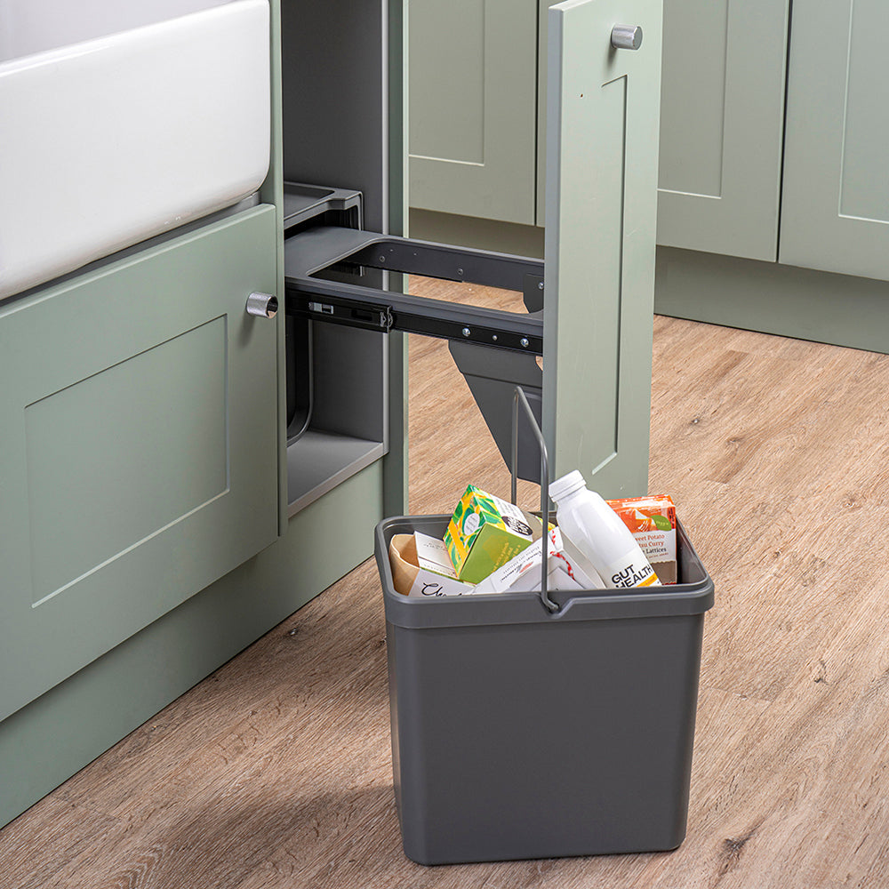 Caple Base Mounted 22L Single KItchen Waste Bin for 300mm Cabinets