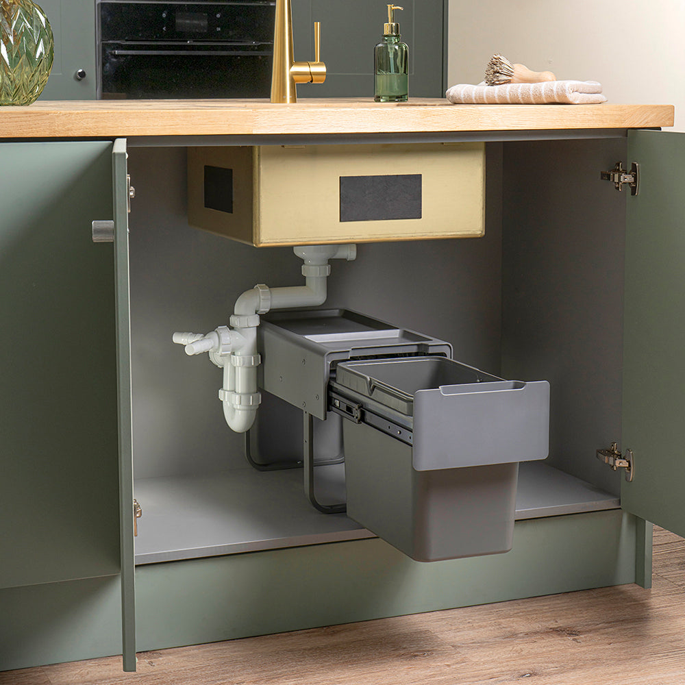Caple Base Mounted 22L Single KItchen Waste Bin for 300mm Cabinets