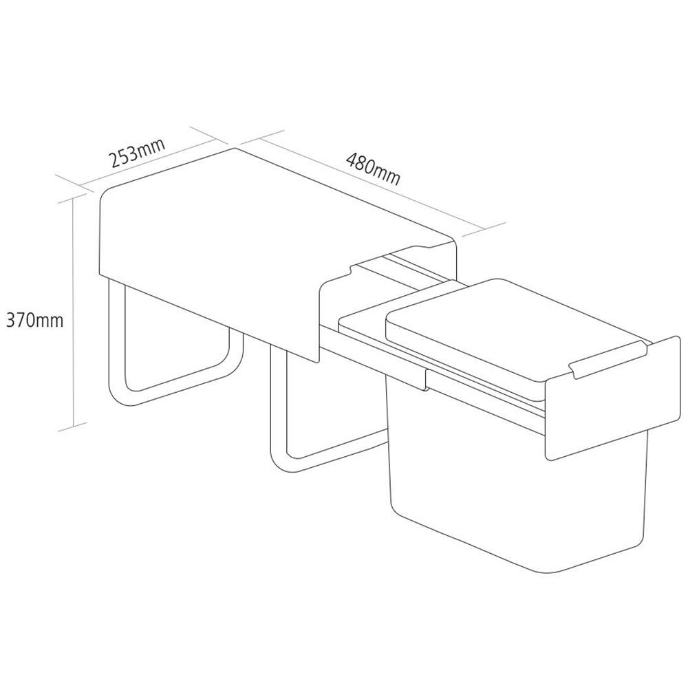 Caple Base Mounted 22L Single KItchen Waste Bin for 300mm Cabinets