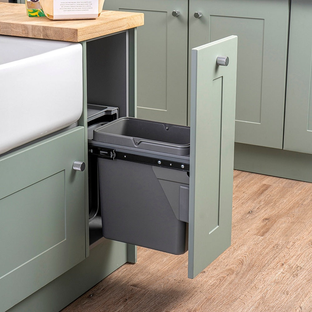 Caple Base Mounted 25L Single Kitchen Waste Bin for 300mm Cabinets