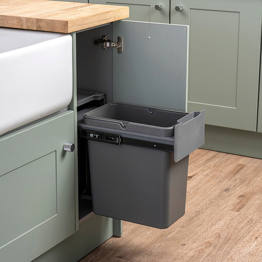 Caple Base Mounted 25L Single Kitchen Waste Bin for 300mm Cabinets