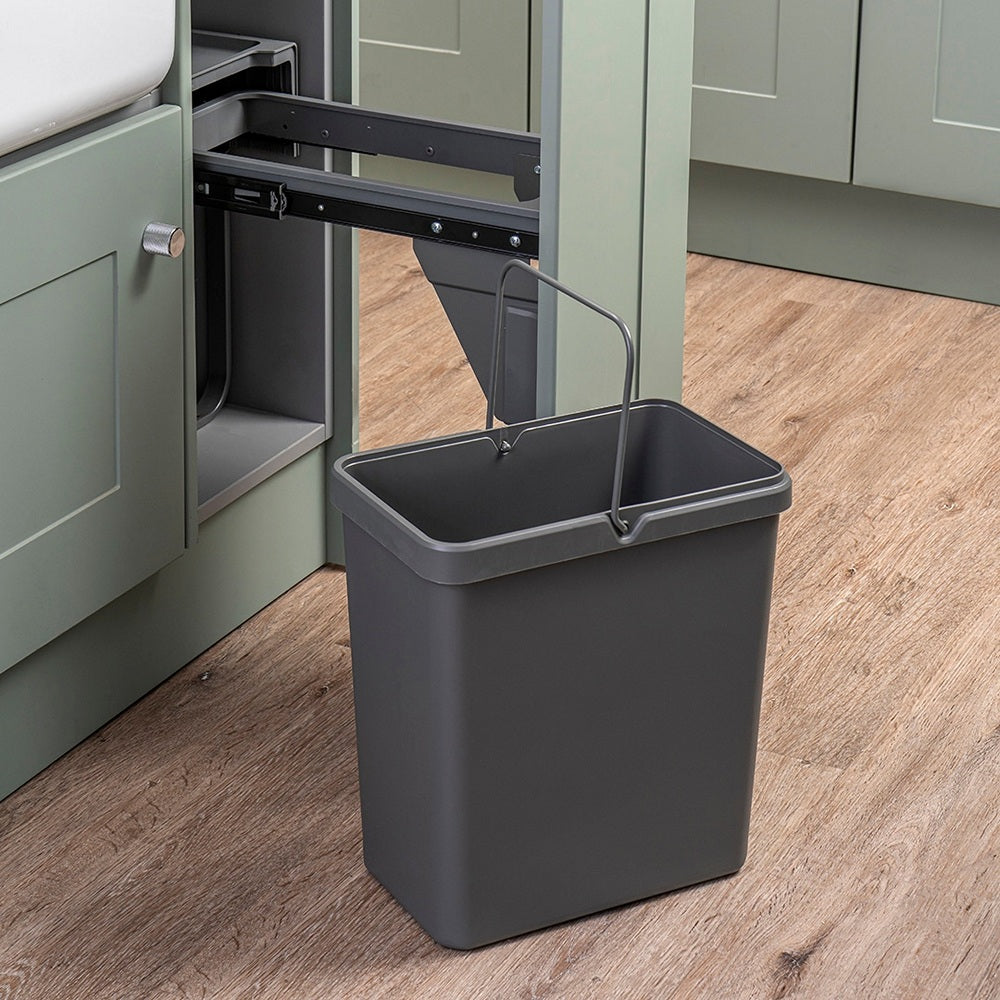 Caple Base Mounted 25L Single Kitchen Waste Bin for 300mm Cabinets