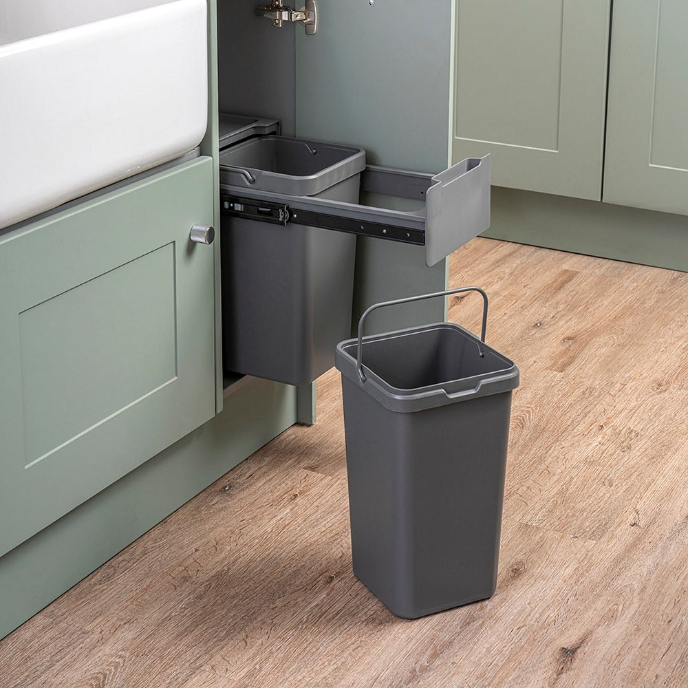 Caple Base Mounted 28L (2x14L) Dual Kitchen Waste Bin for 300mm Cabinets