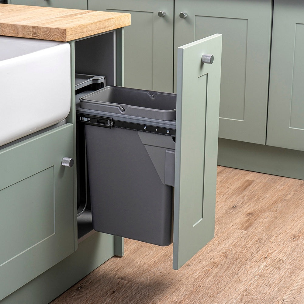 Caple Base Mounted 30L Single Kitchen Waste Bin for 300mm Cabinets