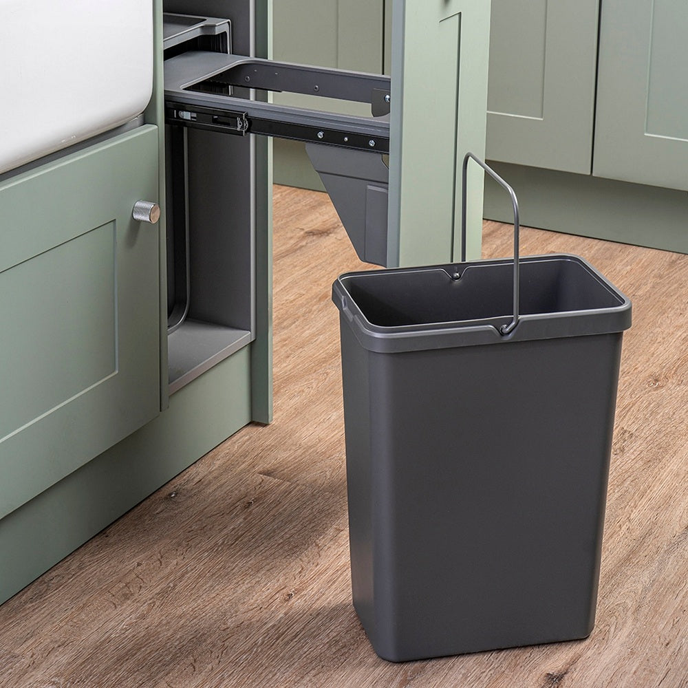 Caple Base Mounted 30L Single Kitchen Waste Bin for 300mm Cabinets