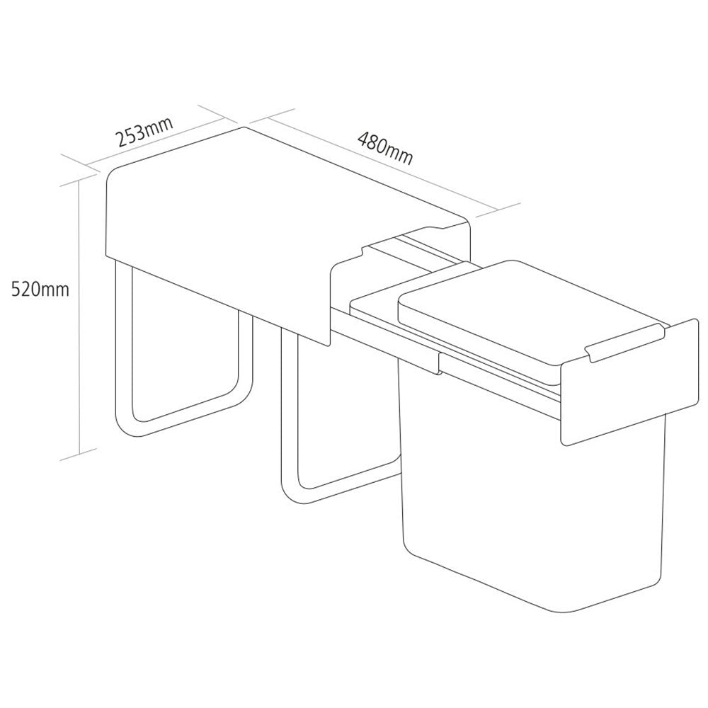 Caple Base Mounted 30L Single Kitchen Waste Bin for 300mm Cabinets