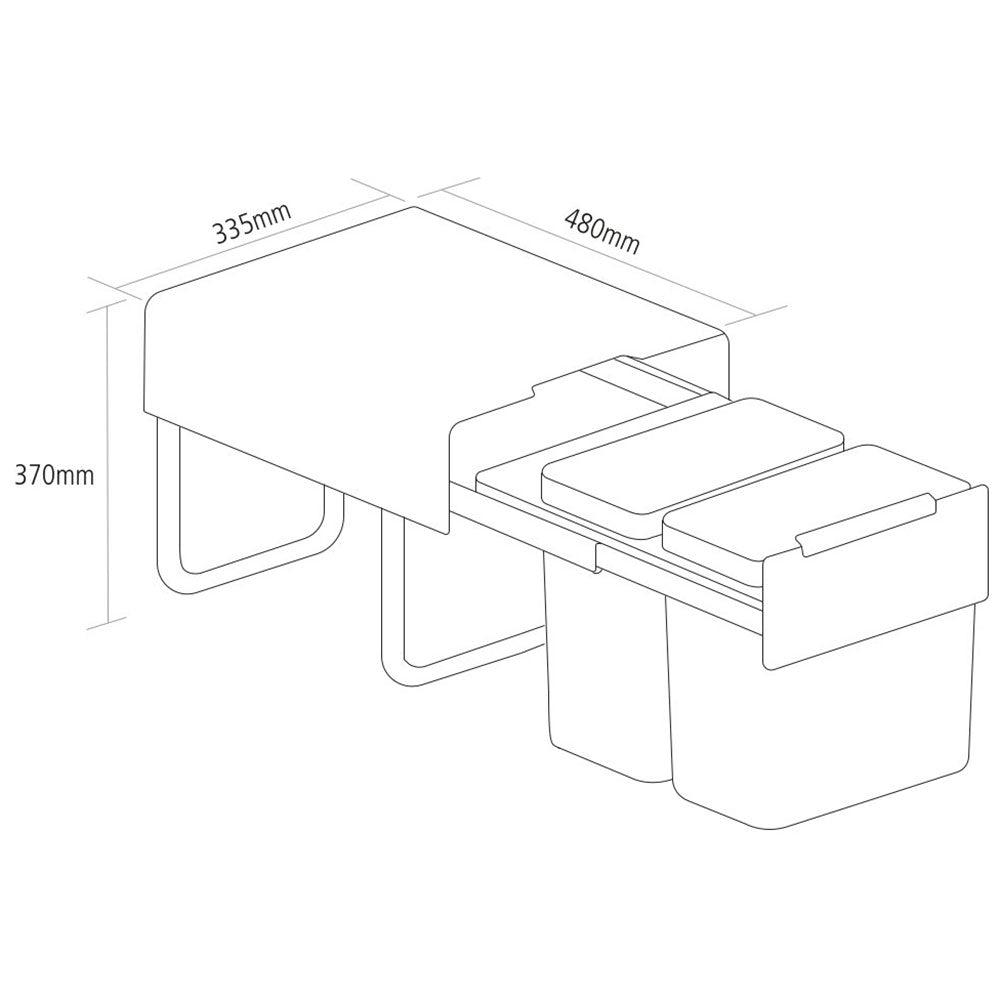 Caple Base Mounted 36L (2x18L) Dual Kitchen Waste Bin For 400mm Cabinets