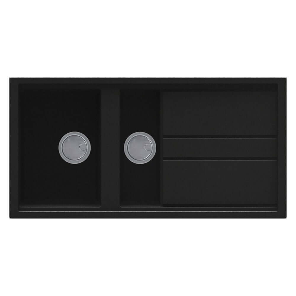 Reginox Best 475 1.5 Bowl Granite Black Kitchen Sink & Waste