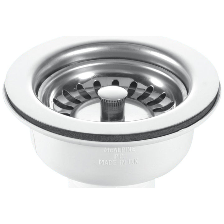 Mcalpine 90mm Polished Kitchen Sink Basket Strainer Waste BWSTSS