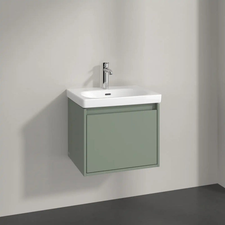 Villeroy & Boch Skyla Soft Green 1 Pull Out Element Vanity Unit & White Alpin Washbasin C78300AF+5A515501