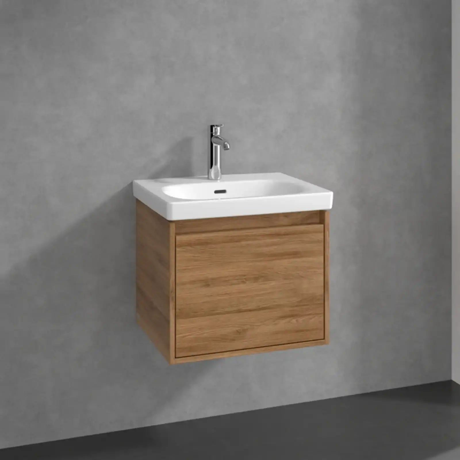 Villeroy & Boch Skyla Oak Kansas 1 Pull Out Element Vanity Unit & White Alpin Washbasin C78300RH+5A515501