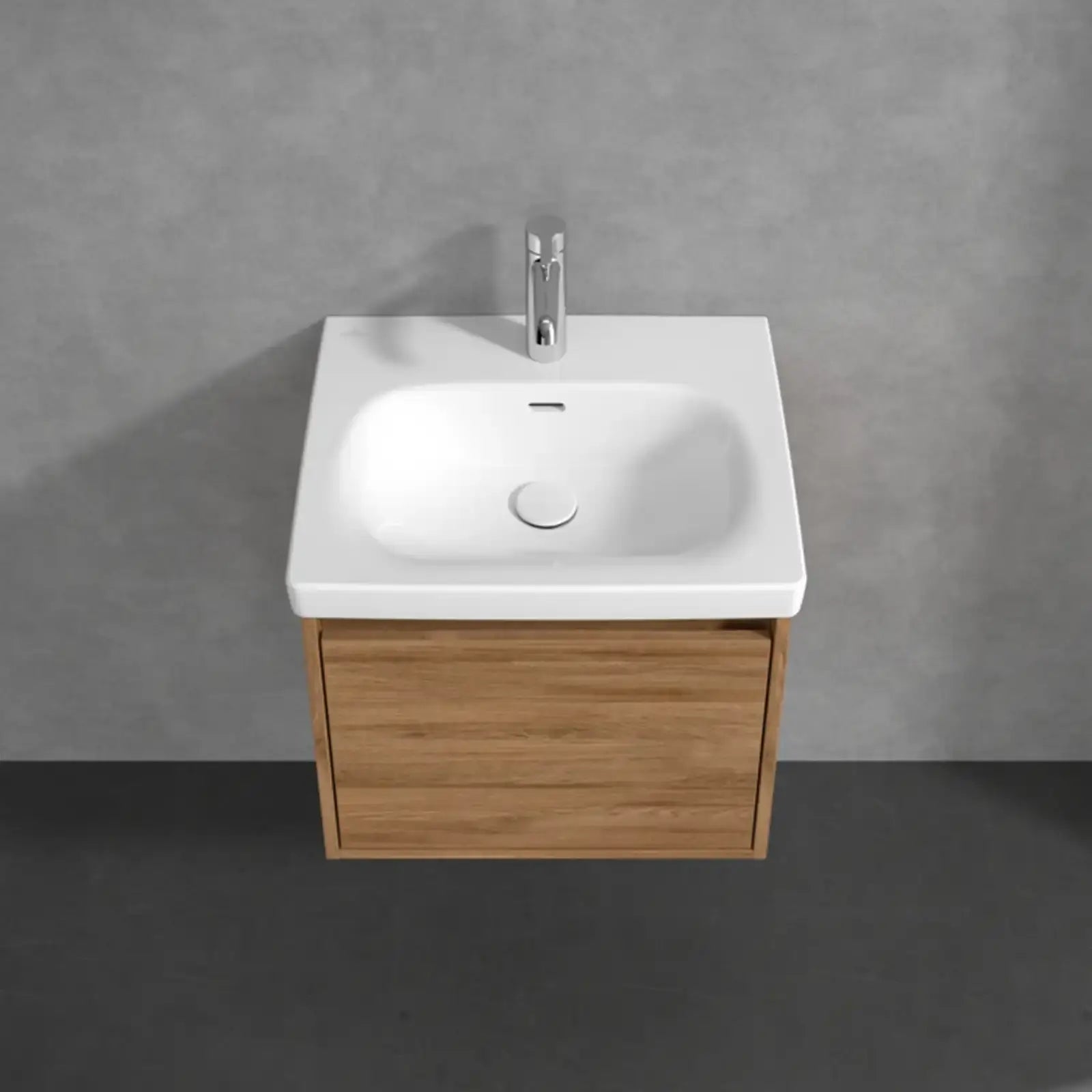 Villeroy & Boch Skyla Oak Kansas 1 Pull Out Element Vanity Unit & White Alpin Washbasin C78300RH+5A515501