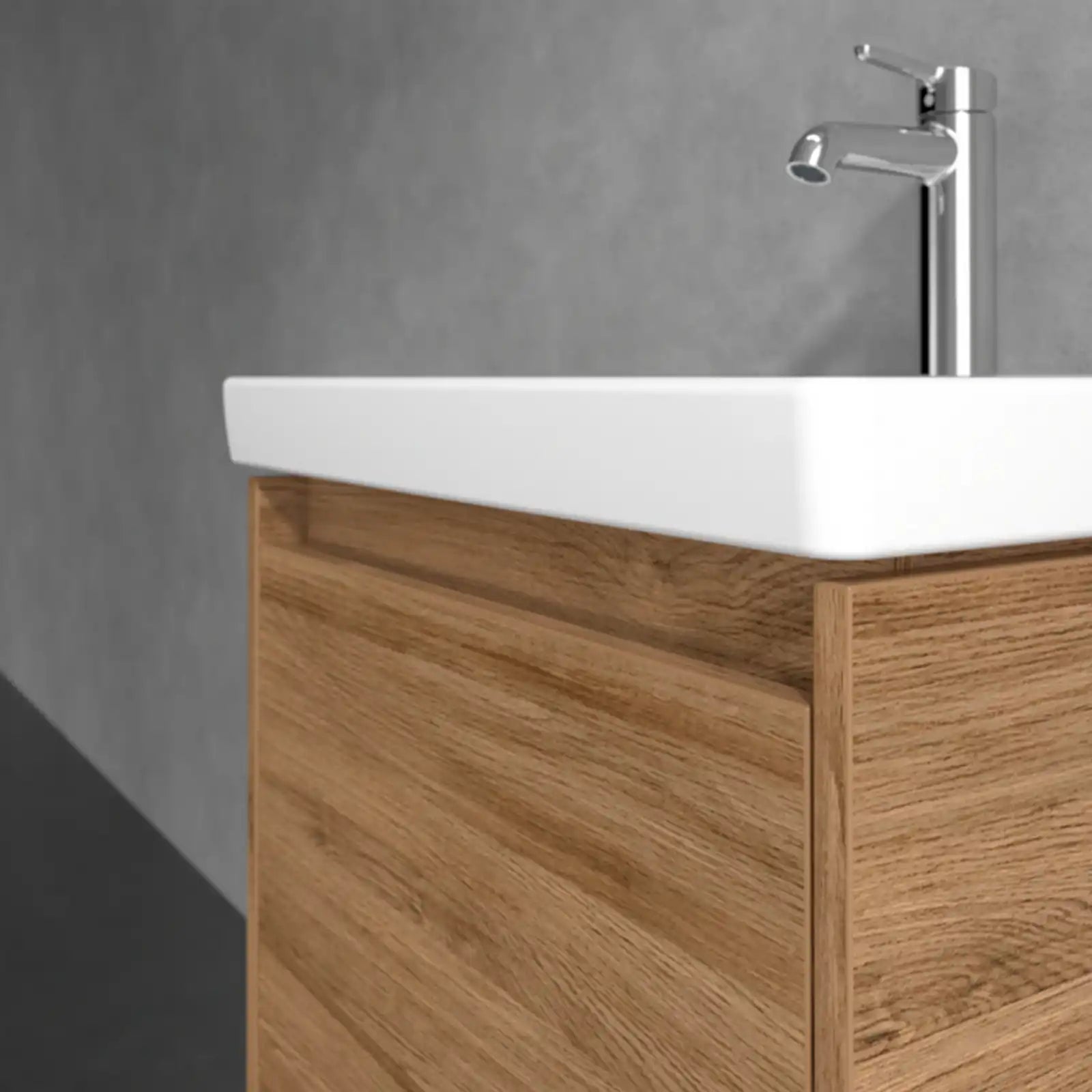 Villeroy & Boch Skyla Oak Kansas 1 Pull Out Element Vanity Unit & White Alpin Washbasin C78300RH+5A515501