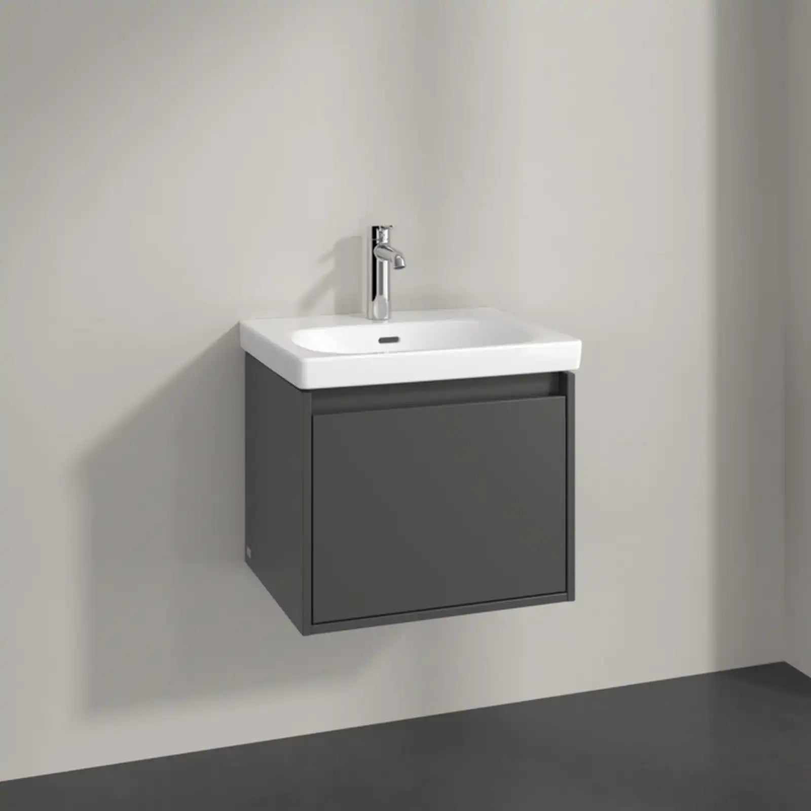 Villeroy & Boch Skyla Graphite 1 Pull Out Element Vanity Unit & White Alpin Washbasin C78300VR+5A515501