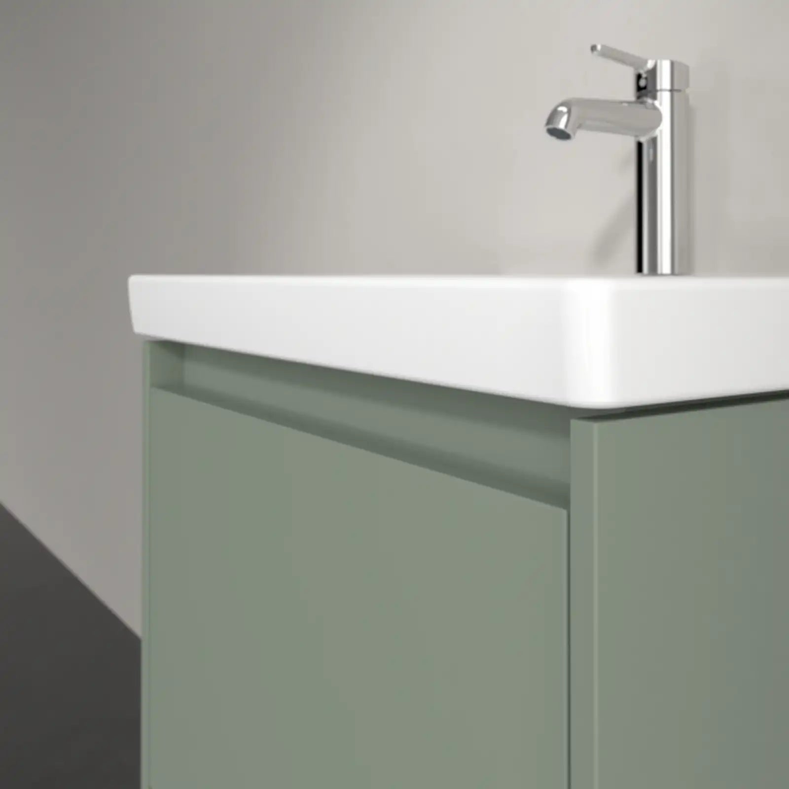 Villeroy & Boch Skyla Soft Green 1 Pull Out Element Vanity Unit & White Alpin Washbasin C78400AF+5A516001