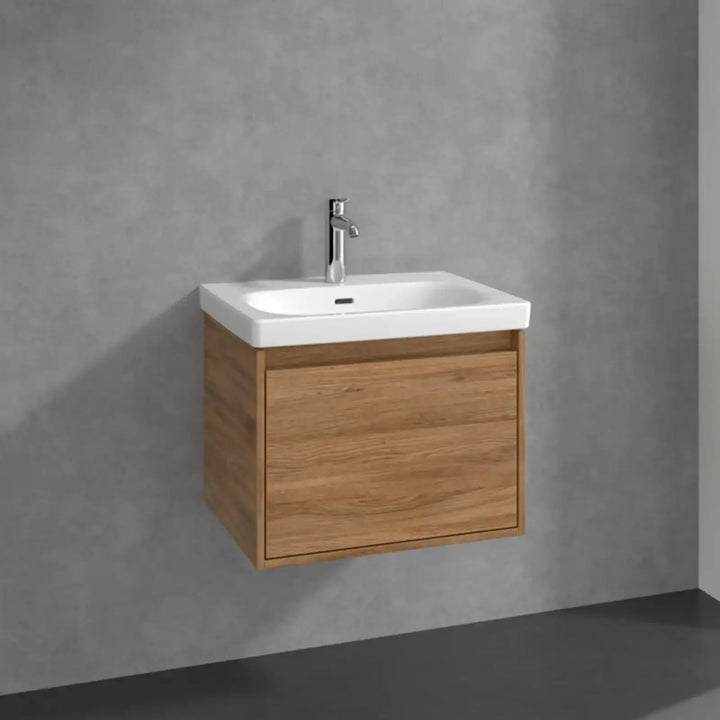 Villeroy & Boch Skyla Oak Kansas 1 Pull Out Element Vanity Unit & White Alpin Washbasin C78400RH+5A516001