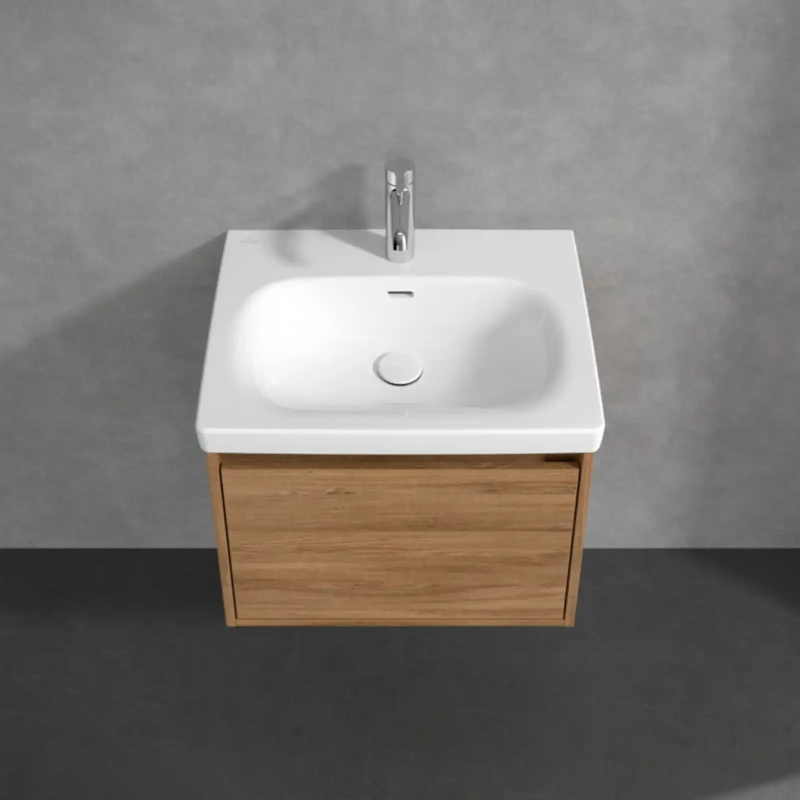 Villeroy & Boch Skyla Oak Kansas 1 Pull Out Element Vanity Unit & White Alpin Washbasin C78400RH+5A516001