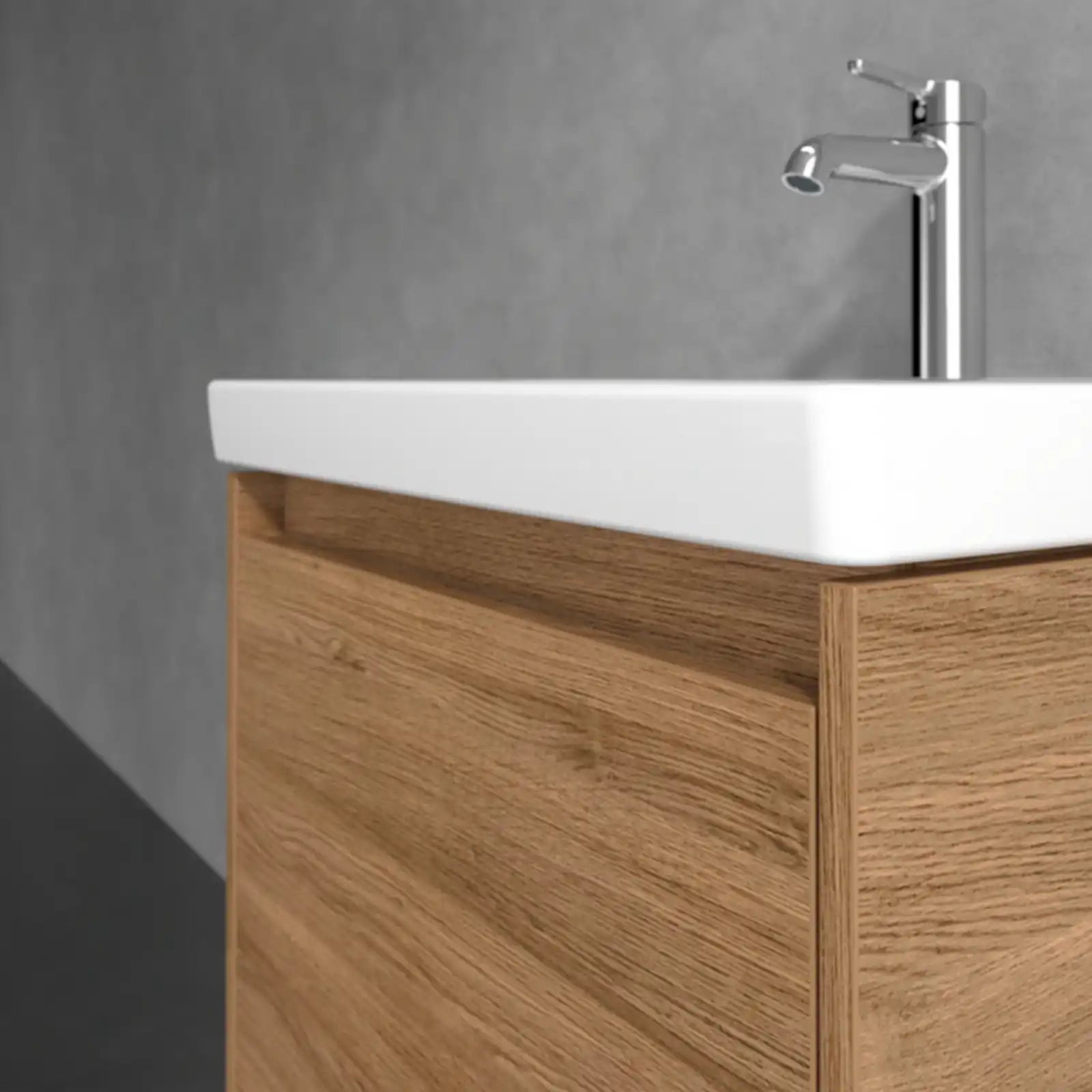 Villeroy & Boch Skyla Oak Kansas 1 Pull Out Element Vanity Unit & White Alpin Washbasin C78400RH+5A516001