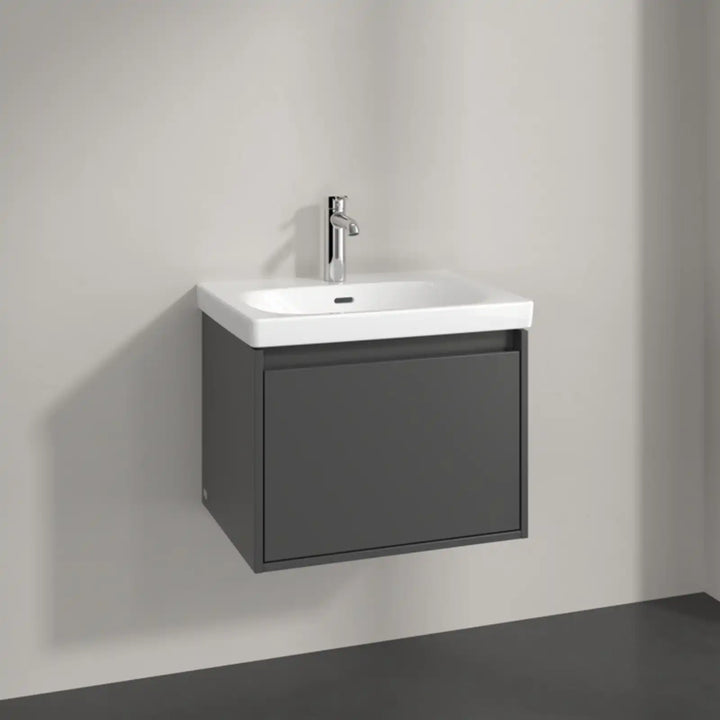 Villeroy & Boch Skyla Graphite 1 Pull Out Element Vanity Unit & White Alpin Washbasin C78400VR+5A516001