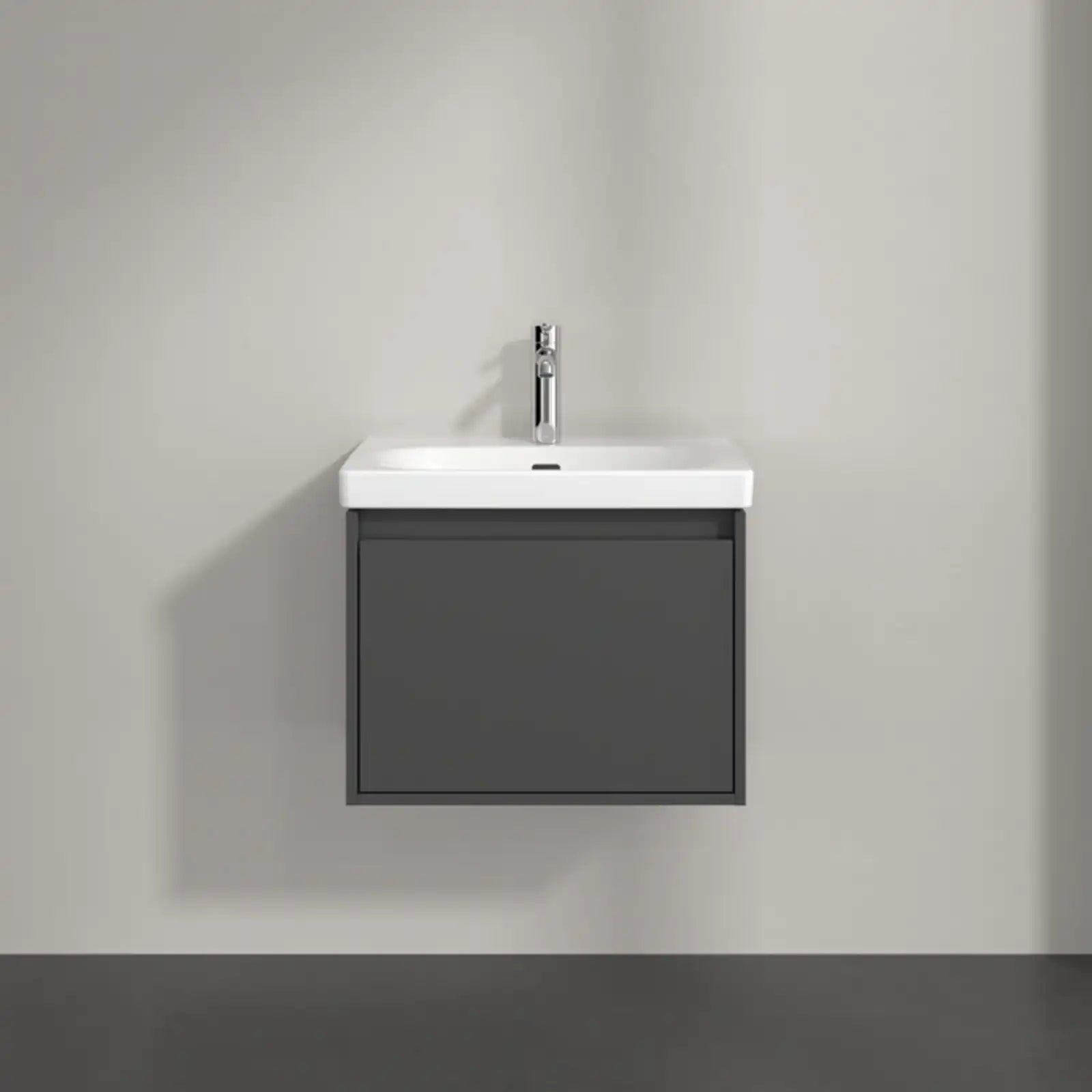 Villeroy & Boch Skyla Graphite 1 Pull Out Element Vanity Unit & White Alpin Washbasin C78400VR+5A516001
