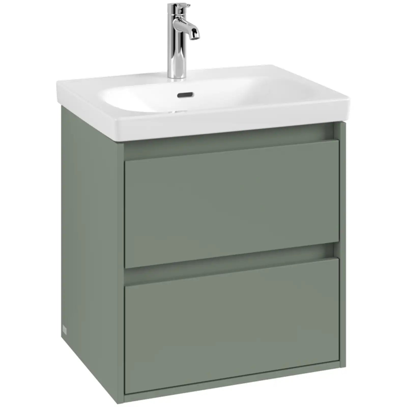 Villeroy & Boch Skyla Soft Green 2 Pull Out Element Vanity Unit & White Alpin Washbasin C79400AF+5A516001