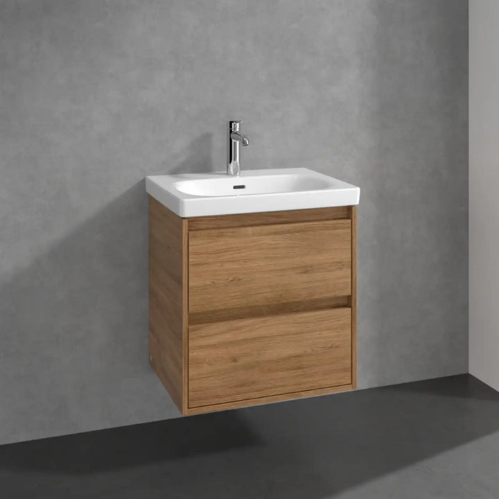 Villeroy & Boch Skyla Oak Kansas 2 Pull Out Element Vanity Unit & White Alpin Washbasin C79400RH+5A516001