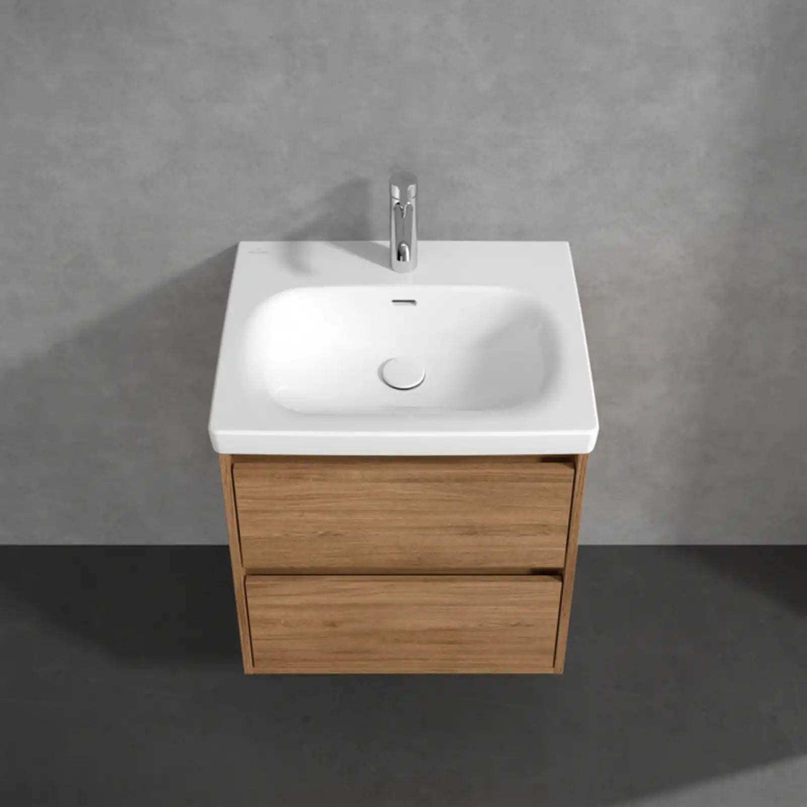 Villeroy & Boch Skyla Oak Kansas 2 Pull Out Element Vanity Unit & White Alpin Washbasin C79400RH+5A516001