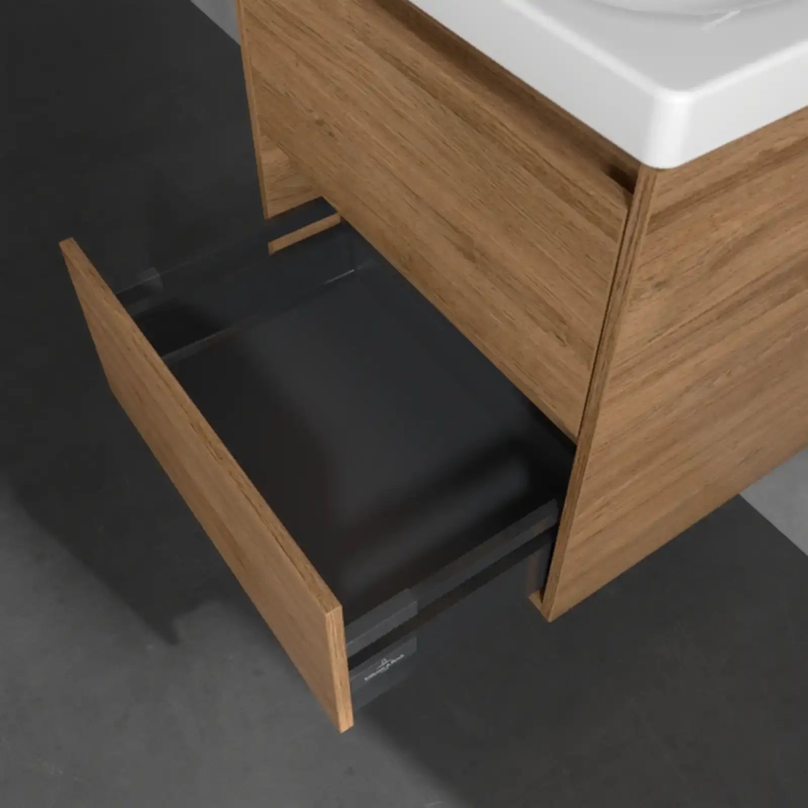 Villeroy & Boch Skyla Oak Kansas 2 Pull Out Element Vanity Unit & White Alpin Washbasin C79400RH+5A516001