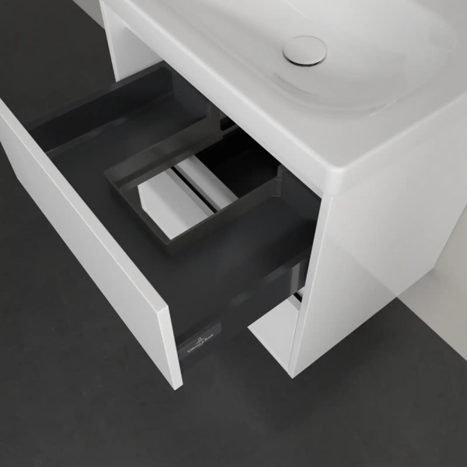 Villeroy & Boch Skyla Brilliant White 2 Pull Out Element Vanity Unit & White Alpin Washbasin C79400VE+5A516001