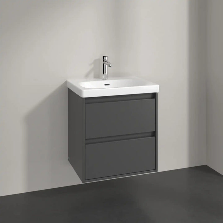 Villeroy & Boch Skyla Graphite 2 Pull Out Element Vanity Unit & White Alpin Washbasin C79400VR+5A516001