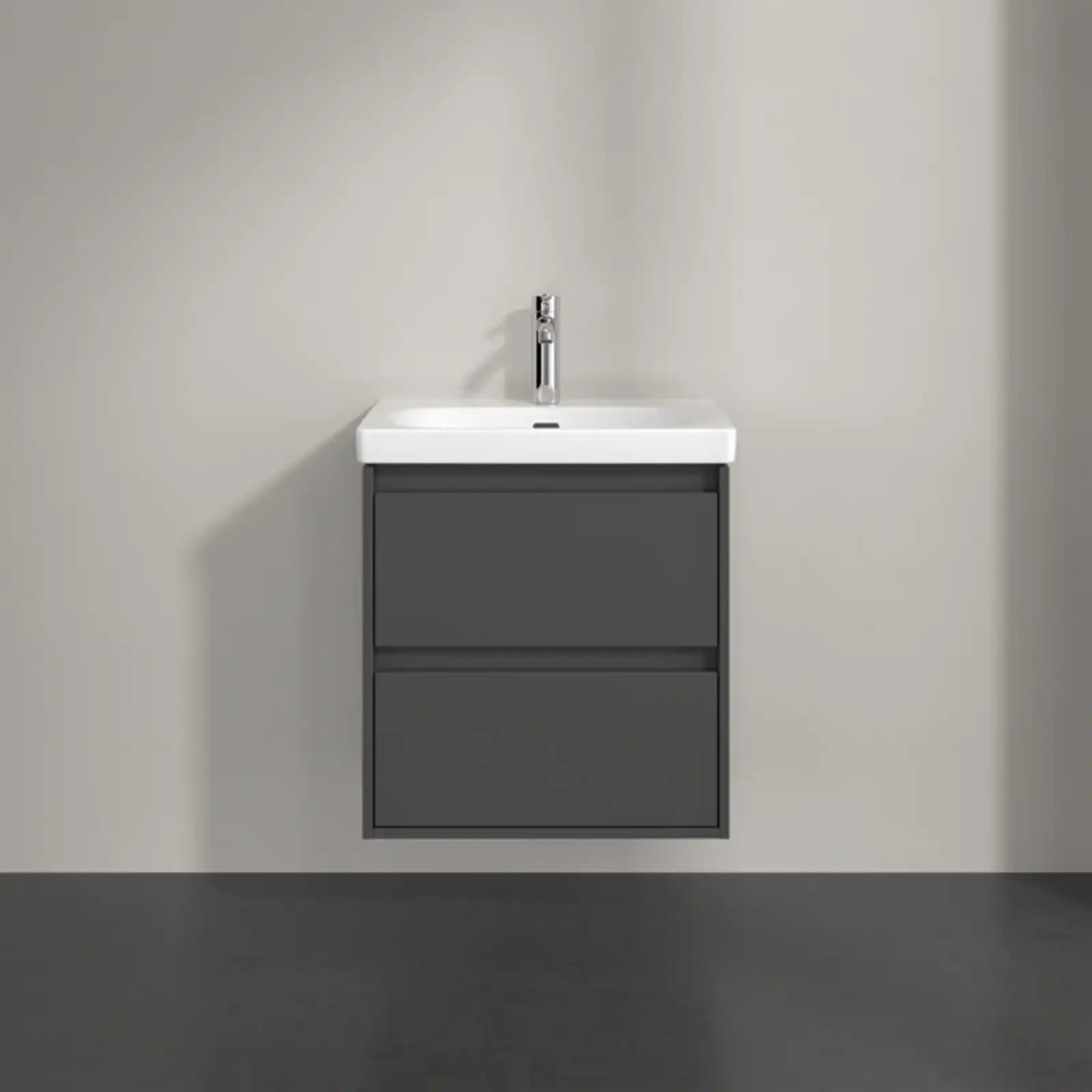 Villeroy & Boch Skyla Graphite 2 Pull Out Element Vanity Unit & White Alpin Washbasin C79400VR+5A516001