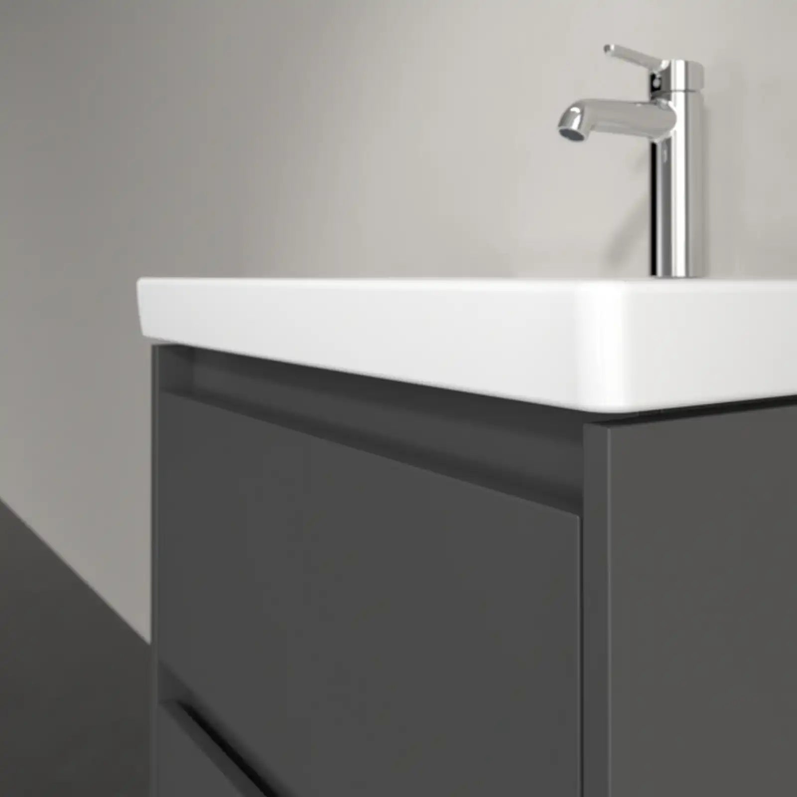 Villeroy & Boch Skyla Graphite 2 Pull Out Element Vanity Unit & White Alpin Washbasin C79400VR+5A516001