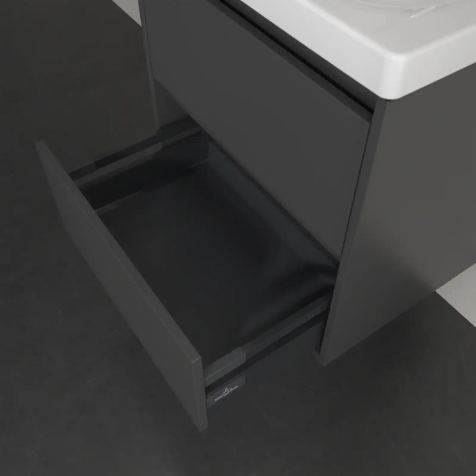 Villeroy & Boch Skyla Graphite 2 Pull Out Element Vanity Unit & White Alpin Washbasin C79400VR+5A516001