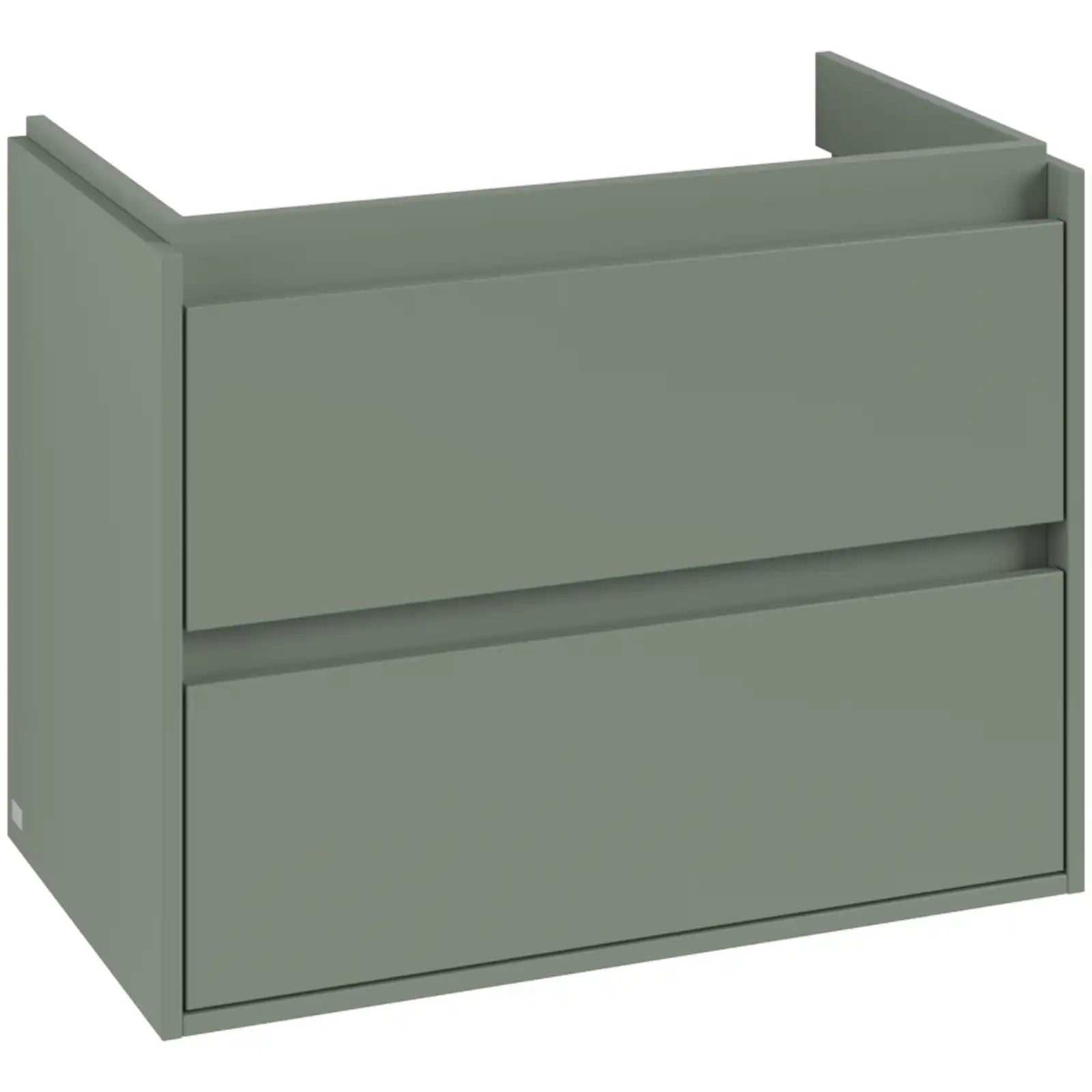 Villeroy & Boch Skyla Soft Green 2 Pull Out Element Vanity Unit & White Alpin Washbasin with Overflow C79600AF+5A518001