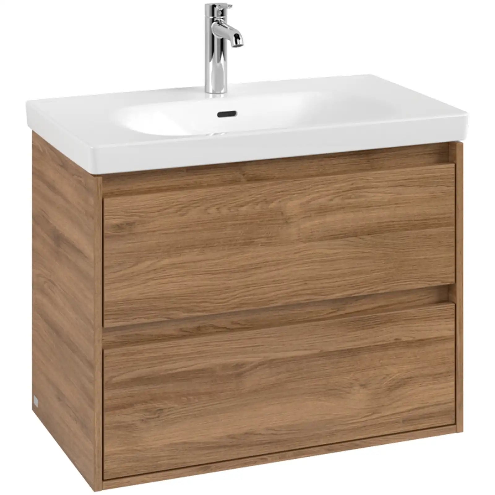 Villeroy & Boch Skyla Oak Kansas 2 Pull Out Element Vanity Unit & White Alpin Washbasin with Overflow C79600RH+5A518001