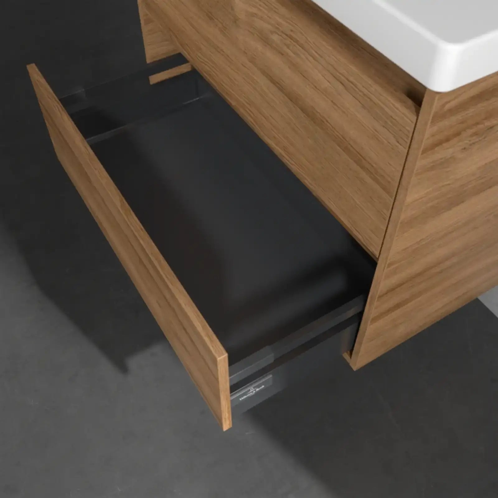 Villeroy & Boch Skyla Oak Kansas 2 Pull Out Element Vanity Unit & White Alpin Washbasin with Overflow C79600RH+5A518001