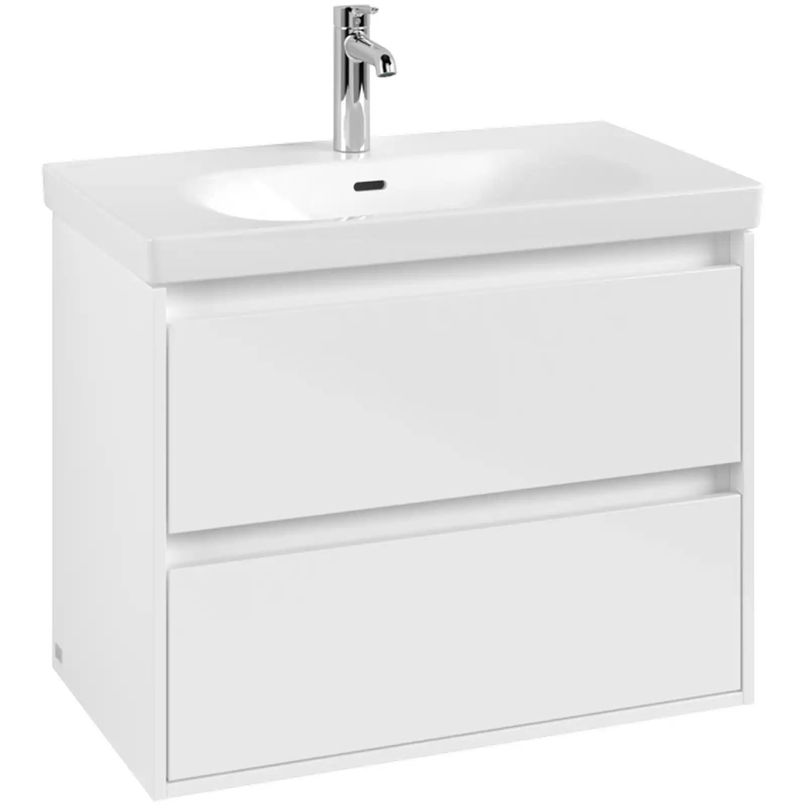 Villeroy & Boch Skyla Brilliant White 2 Pull Out Element Vanity Unit & White Alpin Washbasin with Overflow C79600VE+5A518001