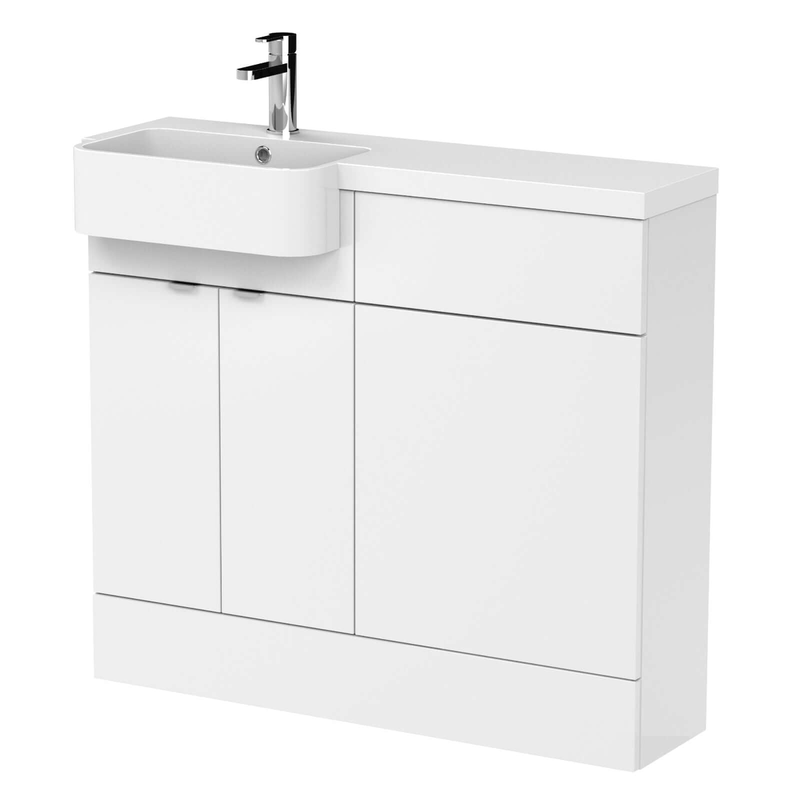 Hudson Reed Fusion Vanity & WC Combination Unit with Semi Recessed Basin