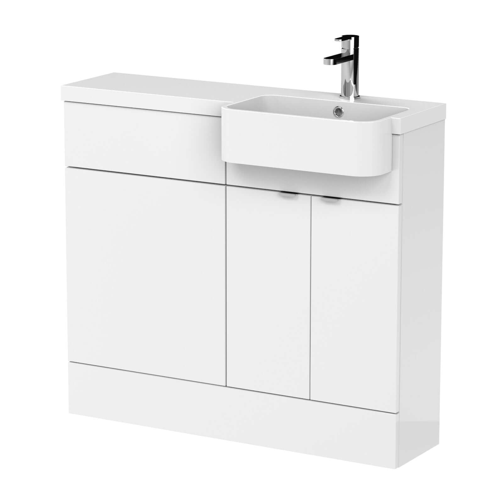 Hudson Reed Fusion Vanity & WC Combination Unit with Semi Recessed Basin