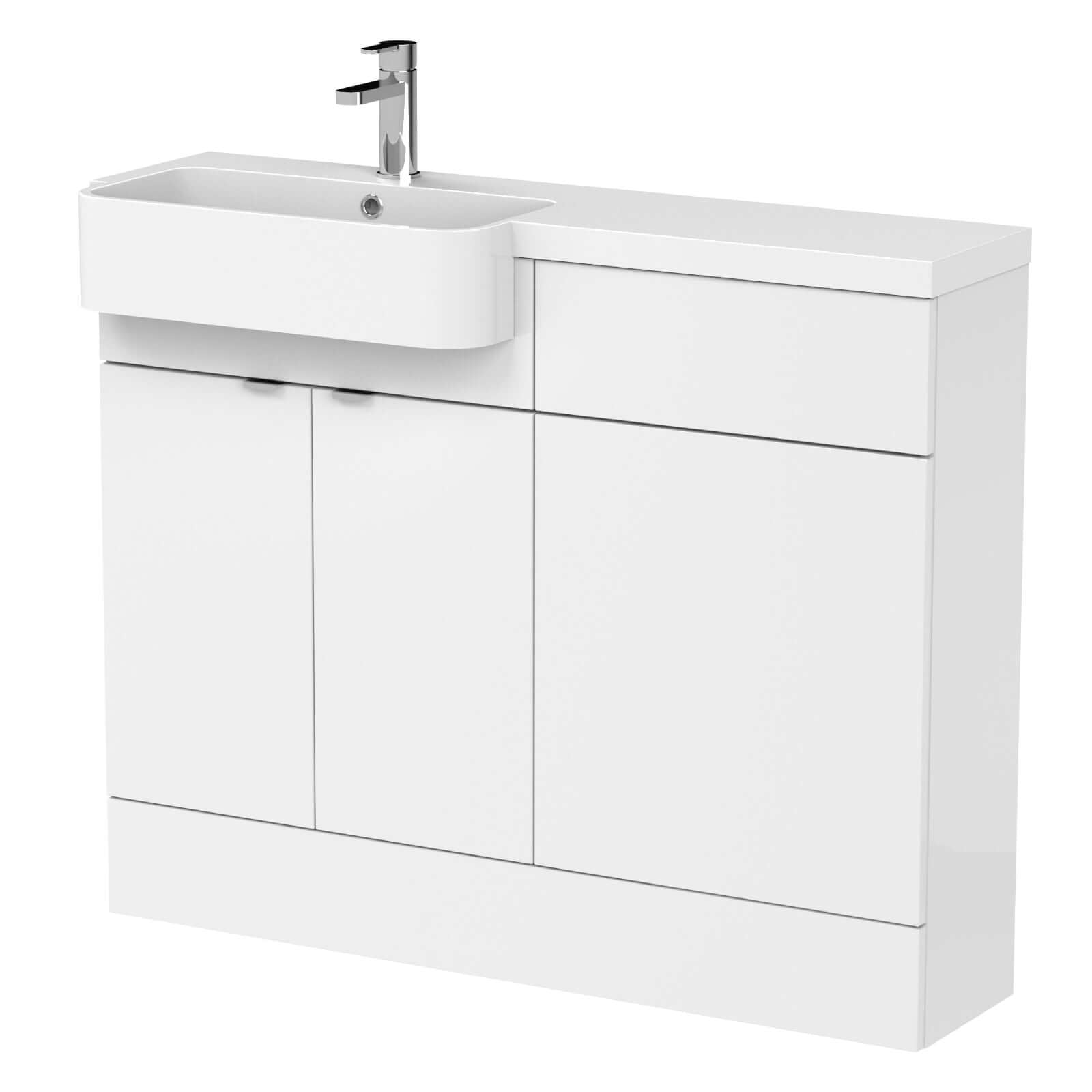 Hudson Reed Fusion Vanity & WC Combination Unit with Semi Recessed Basin