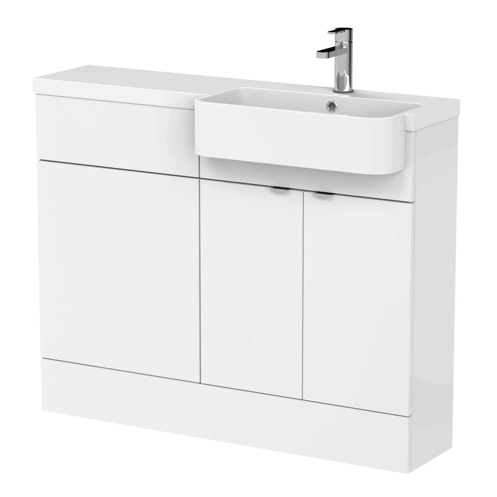 Hudson Reed Fusion Vanity & WC Combination Unit with Semi Recessed Basin