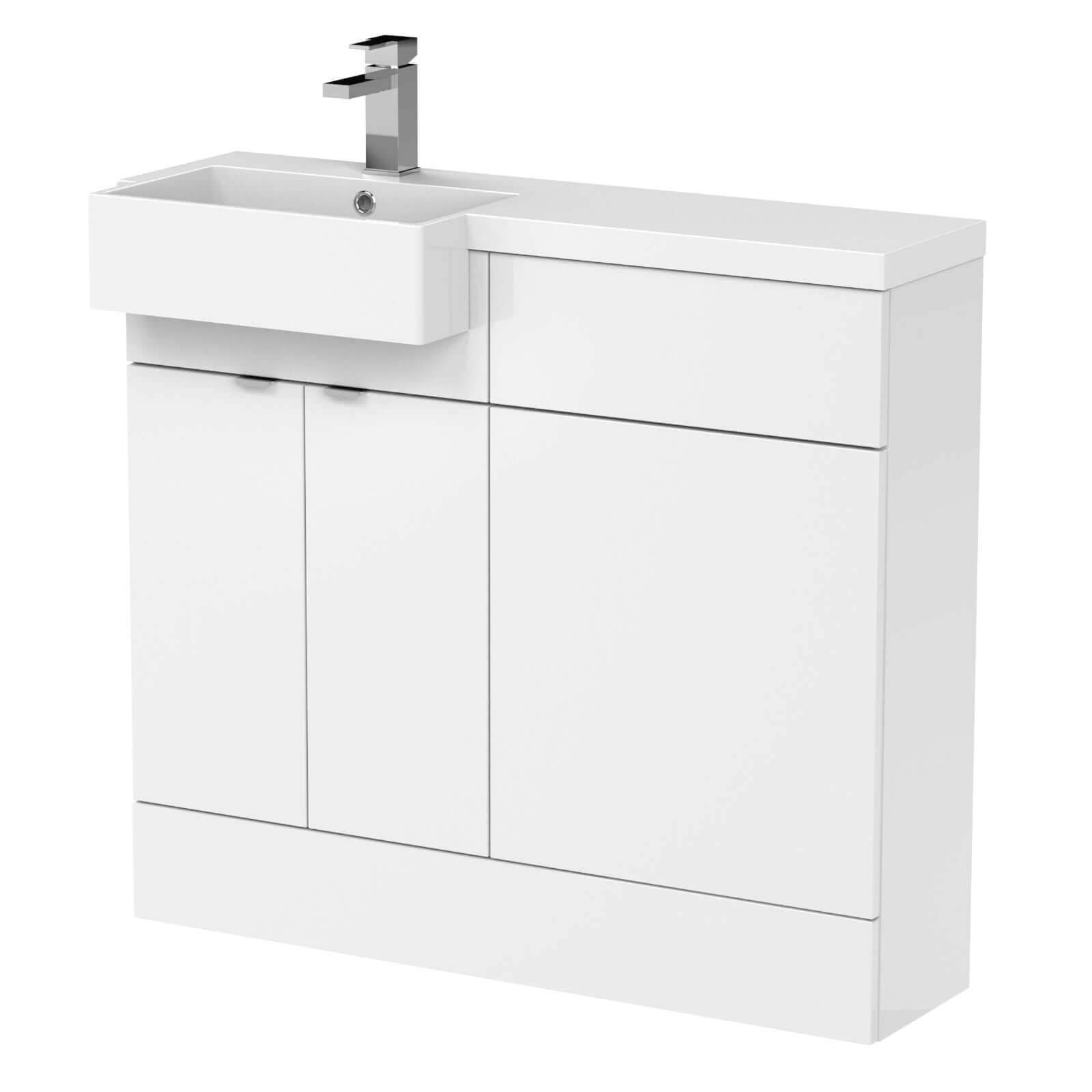 Hudson Reed Fusion Vanity & WC Combination Unit with Semi Recessed Basin